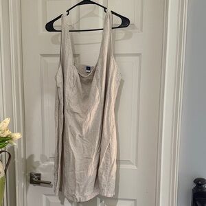 Linen Beige Sleeveless dress